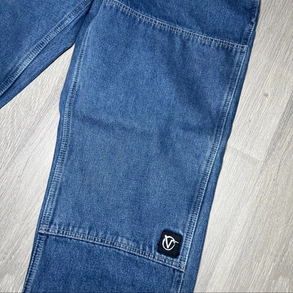 Vans Jeans Men 34 Blue Denim Double Knee Wide Leg Baggy Skater Y2k Vintage 90s View 2